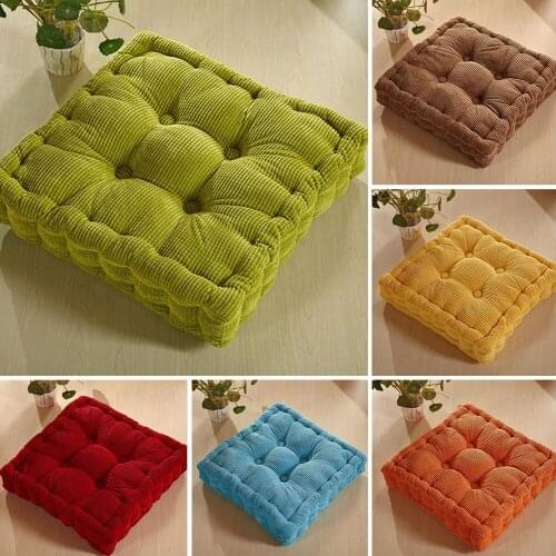 Tatami Seat Thicken Anti-skid Dining Chair Cushion Solid Color Seat Cushion Square Floor Mat Cushion for Home Office Chair Decor