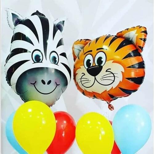 Tiger Zebra Cow Animal Balloons Jungle Safari Theme Birthday Party Decor Air Globos Baby Shower Zoo Party Balloon Kids Toys Ball