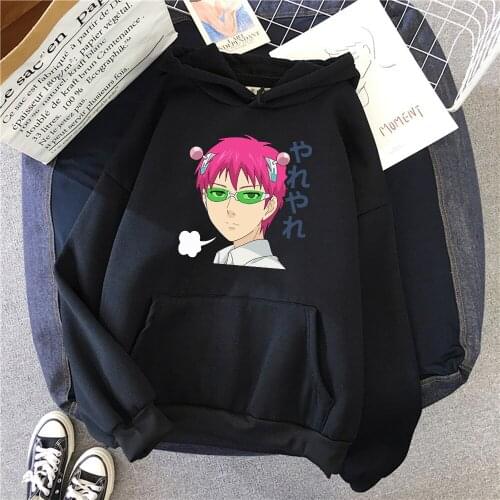 Sweatshirt Hoodie Man Saiki Kusuo Cartoon Anime Harajuku Sweatshirts Winter Autumn Fleece Warm Hip Hop Streetwear Hooded Clothes