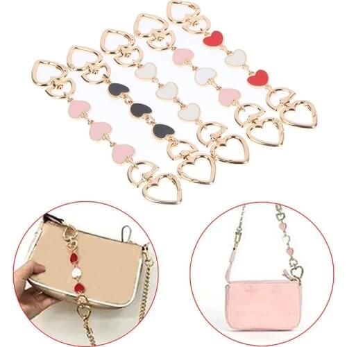 Bag Chain Strap Extender Heart-shaped Hanging Replacement Chain For Purse Clutch Handbag Bag Extension Chain Bag Accessories
