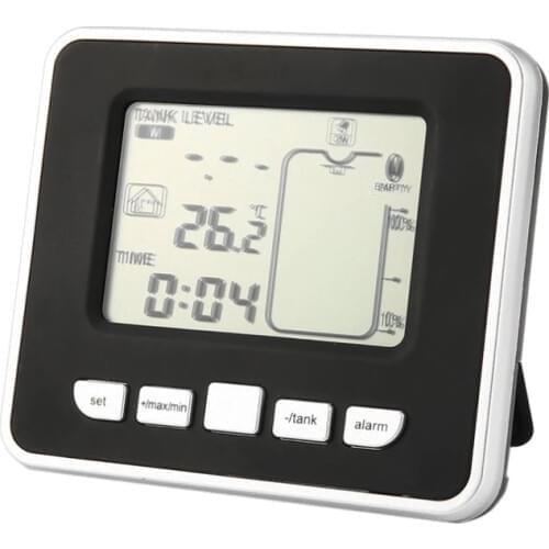 Ultrasonic Wireless Water Tank Liquid Depth Level Meter Sensor with Temperature Display with 3.3 Inch LED Display