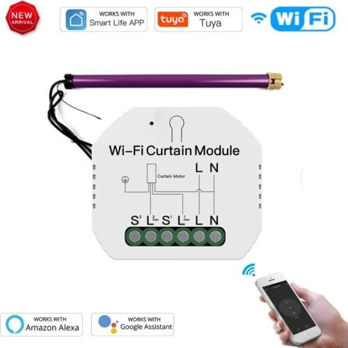 Tuya WiFi Smart Curtain Switch Module Roller Blinds Shutter Motor Smart Life APP Long Distance Control For Google Home Alexa