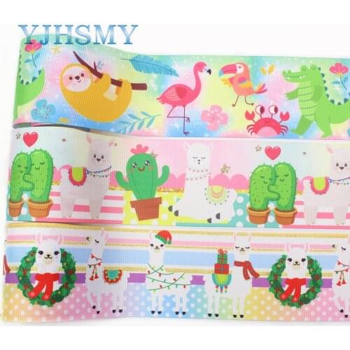 YJHSMY I-19912-2160,10yards 75mm Cartoon Ribbons Thermal transfer Printed grosgrain,Clothing accessories,DIY wrapping materials