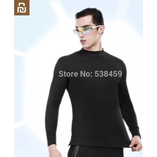 Youpin aerogel self-heating semi-high-neck warm top double-sided fleece underwear mens base coat high quality