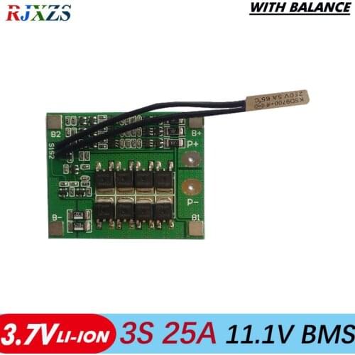 3S 25A Li-ion 18650 BMS PCM battery protection board bms pcm with Temperature switch for li-ion lipo battery cell pack