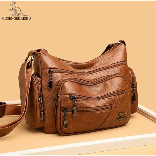 Fashion Letter Design Ladies Shoulder Bag Multi-pocket Designer New Womens Bag High Quality PU Leather Woemn Messenger Bags Sac