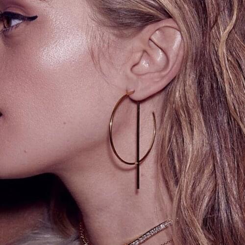 Miss JQ Exaggerated Alloy Hoop Earrings For Women Smooth Round Circle Pendant Earrings Brincos Jewelry Christmas Gift creolen