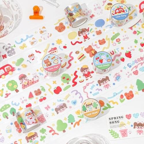 10pcs/1lot Decorative Adhesive tapes Soft Little World Series Scrapbooking DIY Paper Scrapbooking Stickers 5m