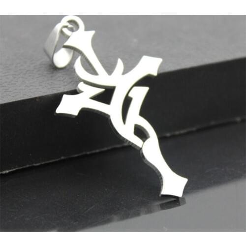 12 Pieces/Lot Cross Pendant Necklace Silver Color Stainless Steel Charm Link Chains Halloween For Women Men Long Balls Chokers