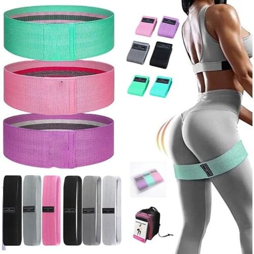 3Set Hip Leg Circle Yoga Pilates Anti-Slip Fabric Exercise Resistance Band Training Expander Elastic Squat Belt Fitness Home Gym