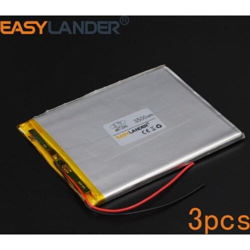 3pcs/Lot 3.7V 3500mAh 487296 Polymer Li-ion Battery For Bluetooth Notebook Tablet PC iPAQ E-Book Power Bank PDA Portable DVD