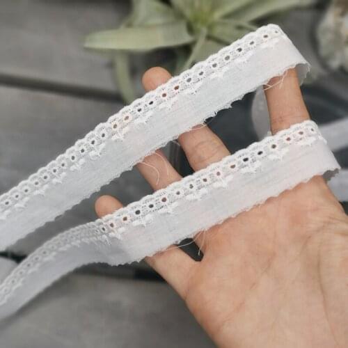 4Meters Cotton Lace Trim White Edge Hollow out Ribbon For Sewing Crafts Decoration Underwear Lingerie Handmade Accessories DIY