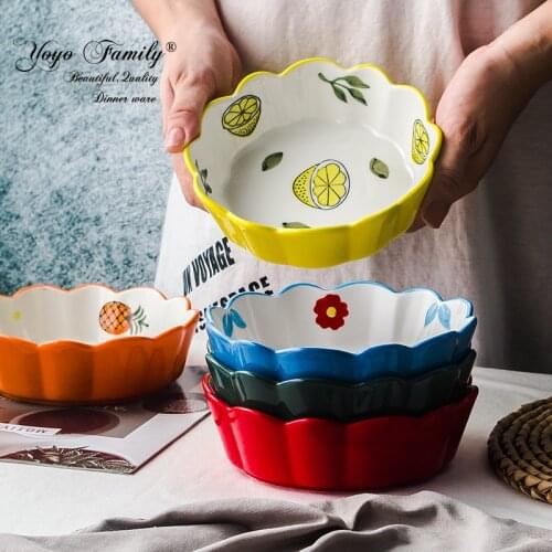 6 Inch Ceramic Salad Bowl Colorful Porcelain Bowls Soup Bowl Children Rice Dessert Snack Bowl Household Tableware