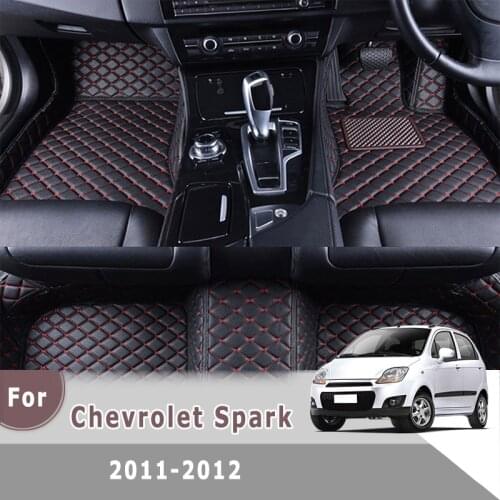 RHD Custom Car Floor Mats For Chevrolet Spark 2012 2011 Auto Interior Accessories Carpet Car Styling Artificial Leather Foot Pad