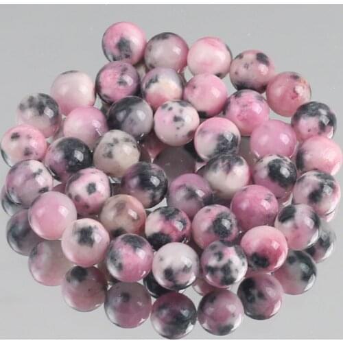Natural Stone Black Pink Violet Cloud Jade Beads Round Loose Spacer Beads For Jewelry Making DIY Bracelets 6/8/10/12mm 15"Inches