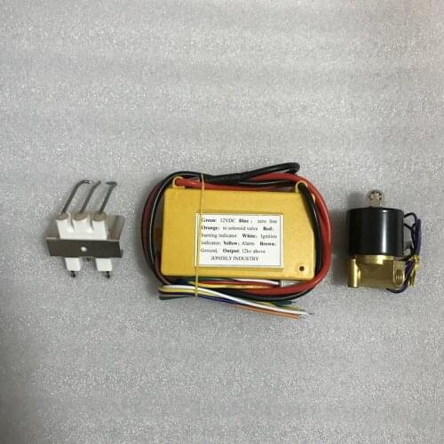 12VDC gas ignition control box+ spark plug+12v 1/4"soleniod valve automatic gas igniter unit for burner and oven