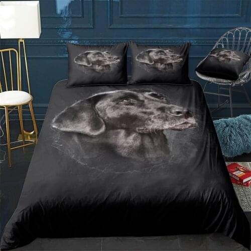 Black Labrador Portrait Quilt Cover Pillowcase 3Piece Comforter Bedding Set With Pillow Case Single Double Duvet Cover