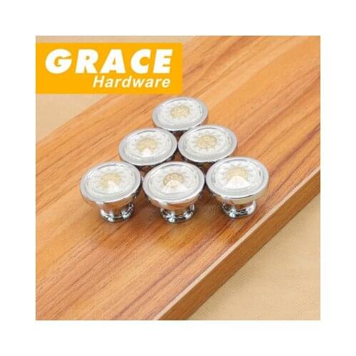 Color Crystal Handle Silver Drawer Cabinet Handle Cabinet Door Modern Furniture Hardware Accessories(D:32mm)