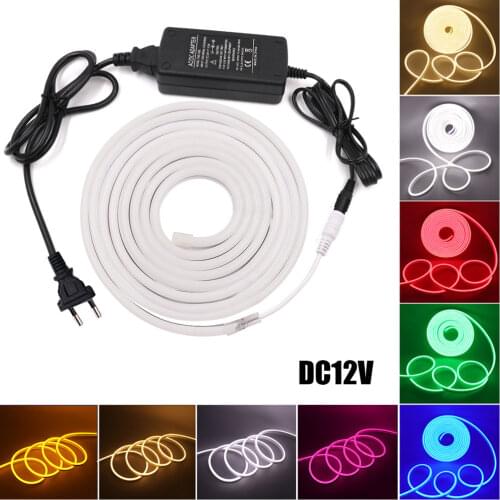 DC 12V Led Strip Dimmable Neon Light SMD 2835 120LEDs/m Flexible LED Neon Sign Home Decoration Waterproof Neon Rope light Lamp