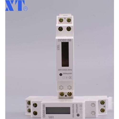 DDS5188 5(32) 230V 50HZ Single phase Din rail KWH Watt hour din-rail energy meter tester monitor checker XTM18SA