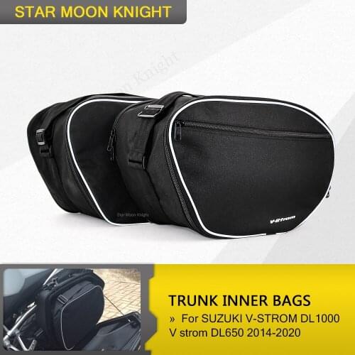 For SUZUKI V-STROM DL1000 DL 1000 V strom DL650 2014-2020 Motorcycle luggage bags Expandable Inner Bags Black Trunk Inner Bags