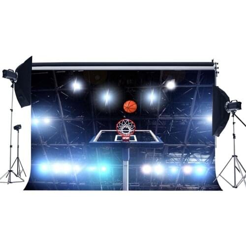 Basketball Court Backdrop Stadium Shining Stage Lights Sports Match Bokeh Photography Background