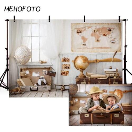 MEHOFOTO Children Travel Photography Backdrops Newborn Baby Boy Room Toy Pilot Background Photobooth Photo Studio Props