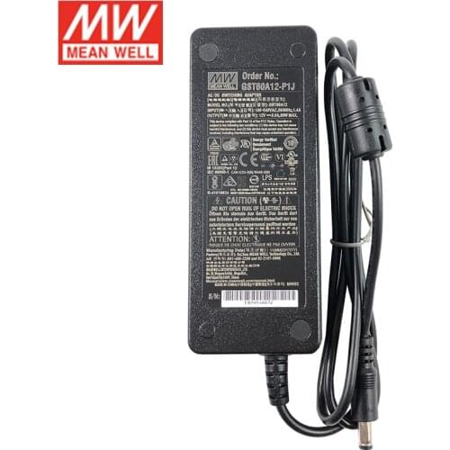GST60A12-P1J MEAN WELL Industrial Desktop Adaptor 110V/220V AC to 12V DC 5A 60W Meanwell Level VI Adapter Switching Power Supply
