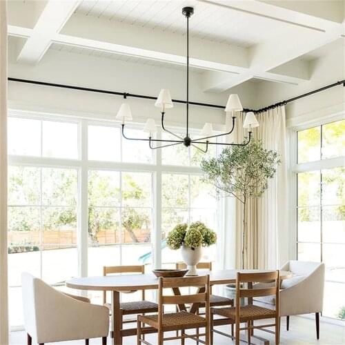 6 Lights American minimalist Chandelier Danish Creative personality fashion art study bedroom dining room Hanging lamp