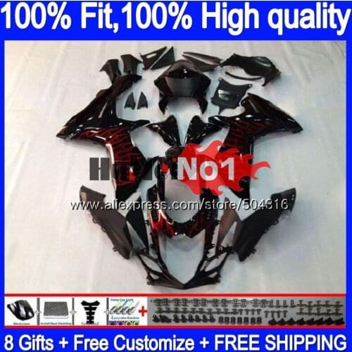 Injection For SUZUKI GSXR 750 600 GSXR750 K11 18MC.14 Red flames GSXR600 2011 2012 2013 2014 2015 2016 11 12 13 14 15 Fairing