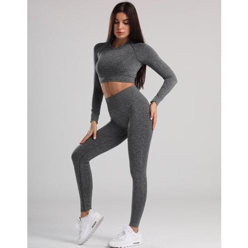 Seamless Yoga Sets Woman Workout Outfits Suits Gym Clothes Fitness Tracksuit High Waist Booty Leggings Running Sportswear