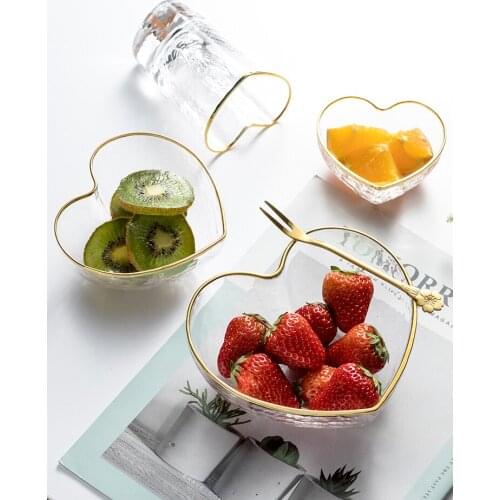 Creative Love Phnom Glass Heart shaped Cup Dessert Fruit And Vegetable Salad Breakfast
