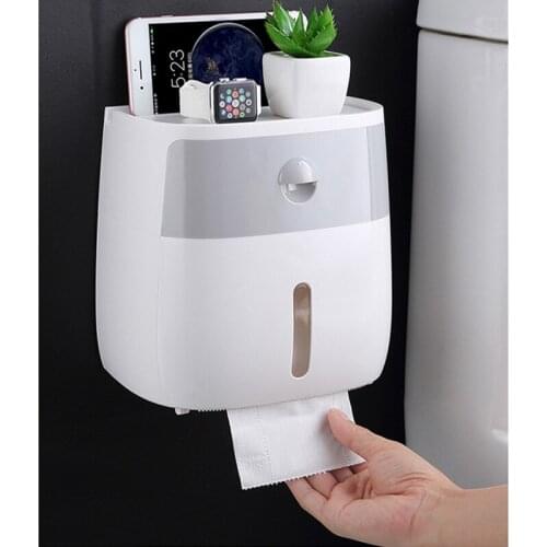 Creative Wall Mounted Bathroom Toilet Waterproof Tissue Box with Drawer Plastic Multifold Paper Towels Holder Storage Box Produc