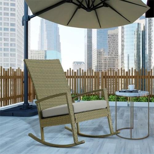 Easy Assembly Thick Removable Cushion Non-slip Pad Rocking Chair for Balcony
