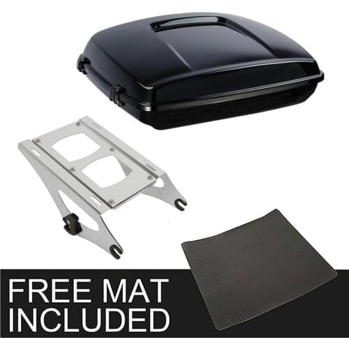 Motorcycle Razor Trunk Black Latch Two Up Quick Detach Mount Rack For Harley Tour Pak Street Electra Glide Road King 2014-2020