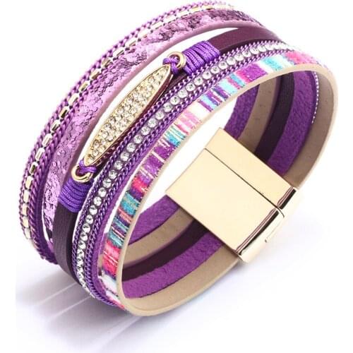 Boho Jewelry Beads Leather Charm Bracelet for Men Women Stainless Steel Natural Stone Rosary Love Bracelet Bangle Gift Wholesal