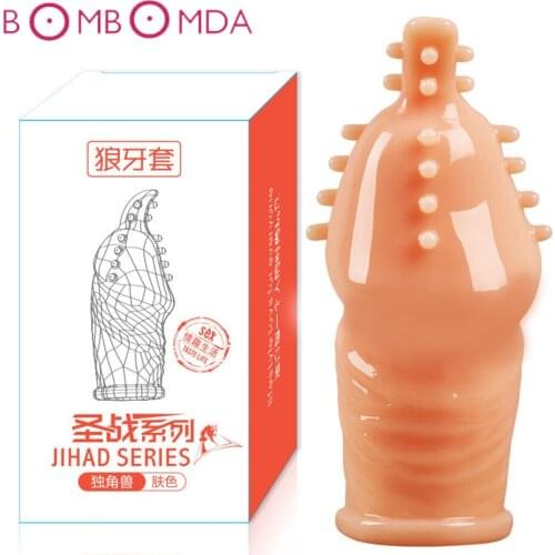 Soft Silicone Glans Sleeve For Men Chastity Cage Penis Ring Delay Ejaculation Reusable Condom Dick Penis Extender Adults Toys