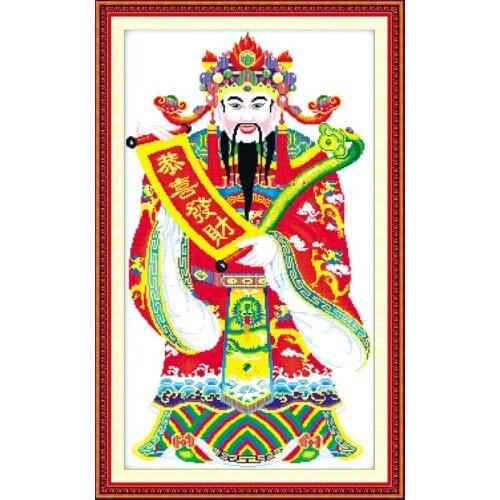 God of wealth cross stitch kit people 18ct 14ct 11ct count print canvas stitches embroidery DIY handmade needlework