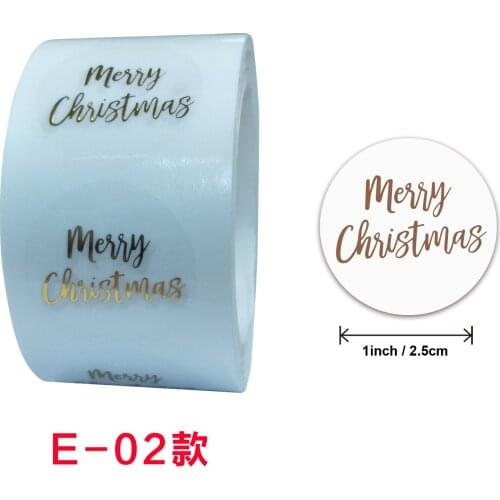 500pcs Round Clear Gold Merry Christmas Stickers Thank You Card Box Package Label Sealing Stickers Wedding Decor Stationery