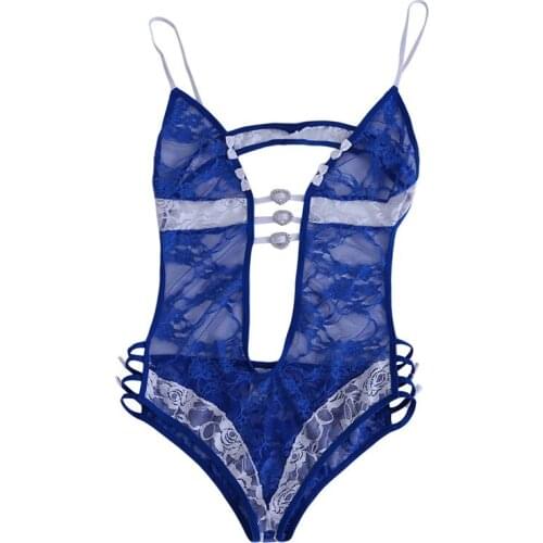 2021 Newest Hot Women Sexy Lingerie Bodysuits Lace Babydoll Dress Underwear Blue Babydoll Sleepwear G-string