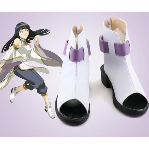 Hyuga Hinata Cosplay Shoes White Fancy Sandal Custom Made Shoes