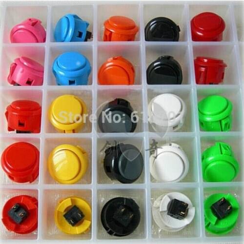 2pcs Original Sanwa Push Button OBSF-30 30mm Arcade Jamma Game Joystick Wobble Switch White Black Red Yellow Gray Blue Green VER