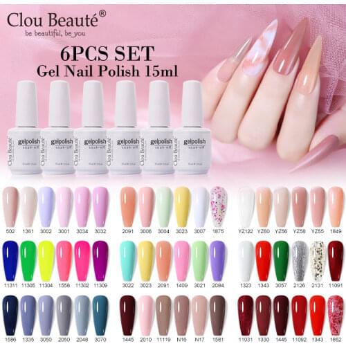 Clou Beaute Gel Nail Polish Kit Set vernis semi permanent lakiery hybrydowe Nail Glue White Gellak UV Gel Soak Off Nail Gel