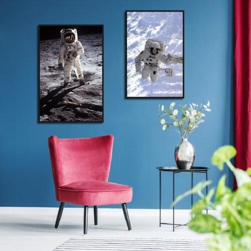 Nordic Art Poster Universe Earth Astronaut Modern Print Canvas Painting Wall Painting Picture Home Decoration Living Room Mural