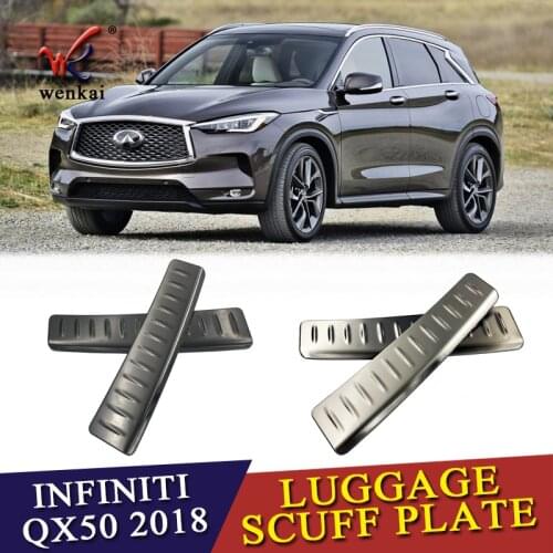 WENKAI For Infiniti QX50 2018 2019 Car Rearguards Trim Stickers Stainless Steel Rear Bumper Protector Sill Plate Cover