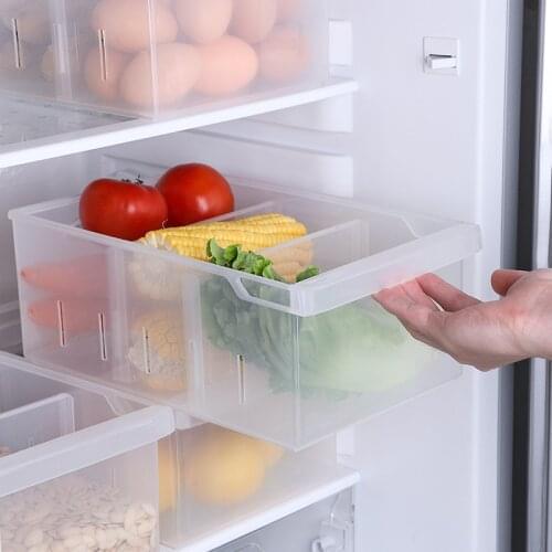 Household compartment refrigerator stores rectangular food kitchen egg storage box frozen plastic drawer fresh-keeping drawer