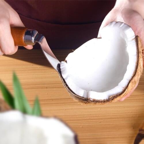 1pc Curved Old Coconut Meat Knife Stainless Steel Multifunctional Coconut Opener Kitchen Gadgets