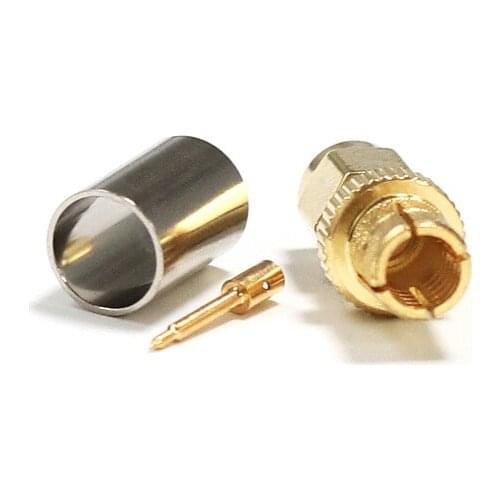 1pc SMA Male Plug RF coax Connector crimp For LMR300 Straight Goldplated New Wholesale