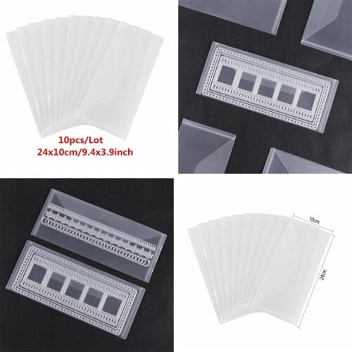 10PCS/SET Long Plastic Storage Pockets For Slimline Cutting Dies Stencils Organizer Holders 2020