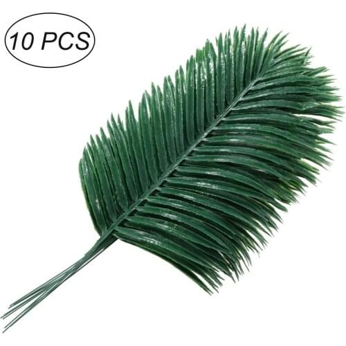 10pcs Green Lifelike Artificial Palm Leaf Simulation Needle Sunflower Leaf Branch DIY Party Wedding Home Decoration